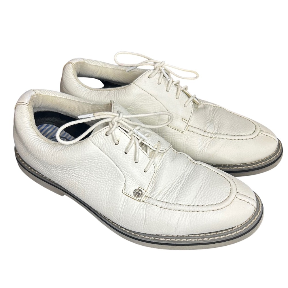 G/FORE Gallivanter Pebble Grain Leather Golf Shoes 10 White Country Club